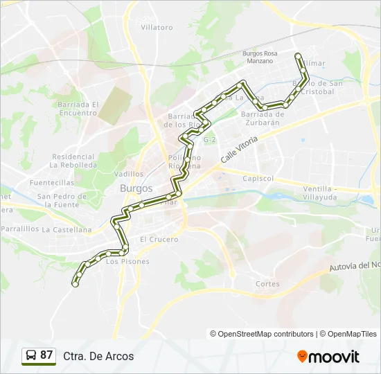 87 Bus Line Map