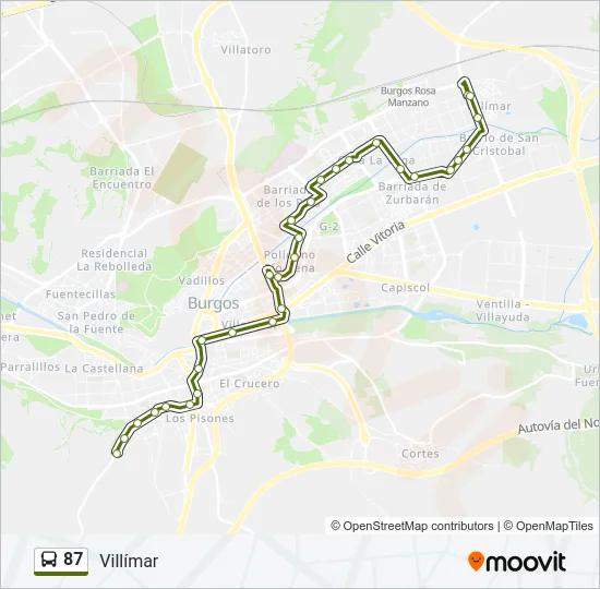 87 Bus Line Map