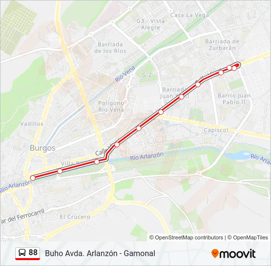 88 Bus Line Map