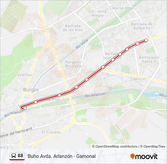 88 Bus Line Map