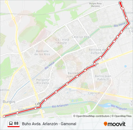 88 Bus Line Map