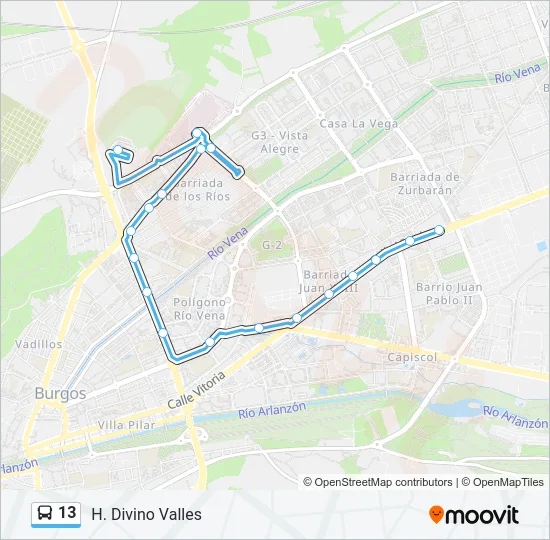 13 Bus Line Map