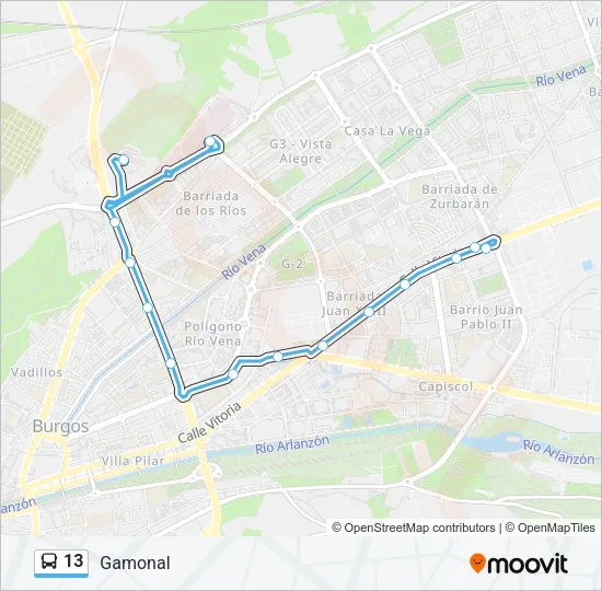 13 Bus Line Map