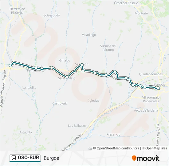 OSO-BUR Bus Line Map