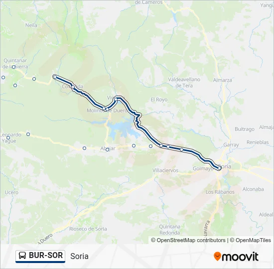 BUR-SOR Bus Line Map