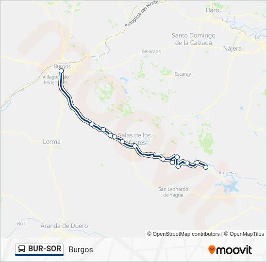 BUR-SOR bus Mapa de línia