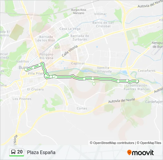 20 Bus Line Map