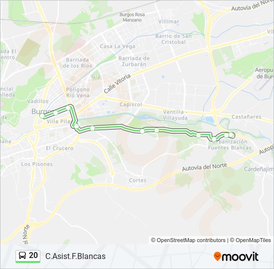 20 bus Mapa de línia