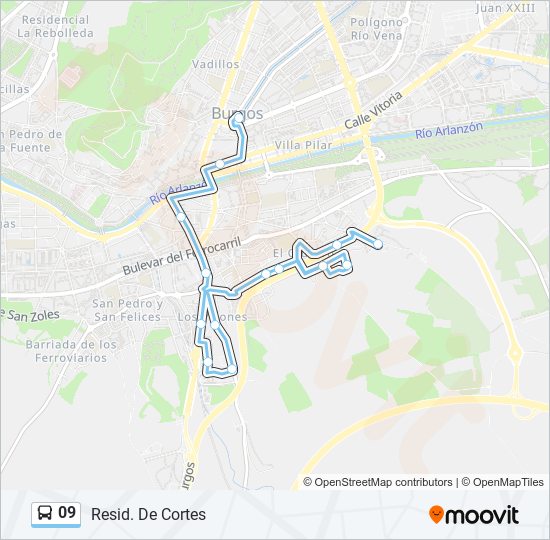 Mapa de 09 de autobús