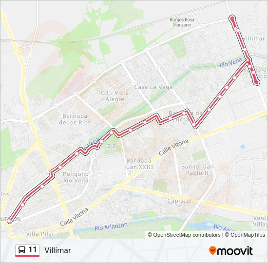 11 Bus Line Map