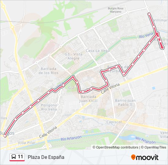 11 bus Line Map