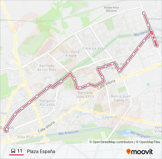 11 Bus Line Map