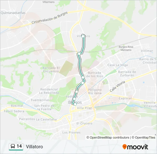 14 Bus Line Map