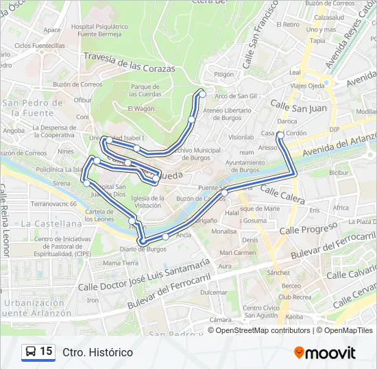15 Bus Line Map
