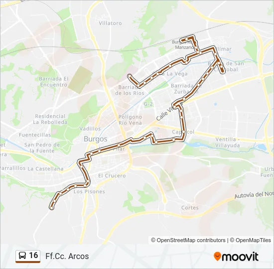 16 Bus Line Map