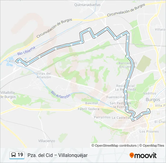19 Bus Line Map