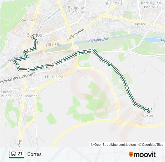 21 Bus Line Map