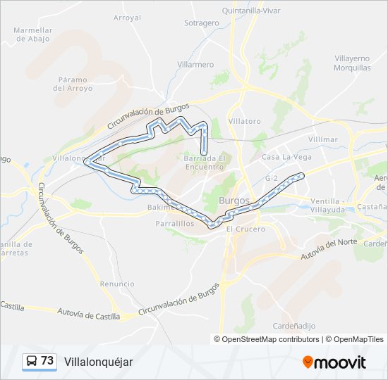 73 bus Mapa de línia