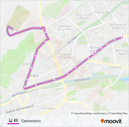 89 Bus Line Map