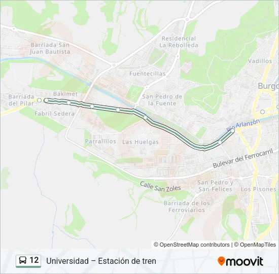 12 Bus Line Map