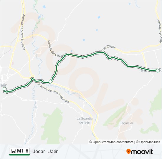 M1-6 bus Line Map