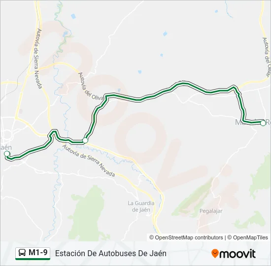 M1-9 Bus Line Map