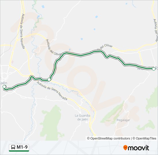 M1-9 bus Line Map