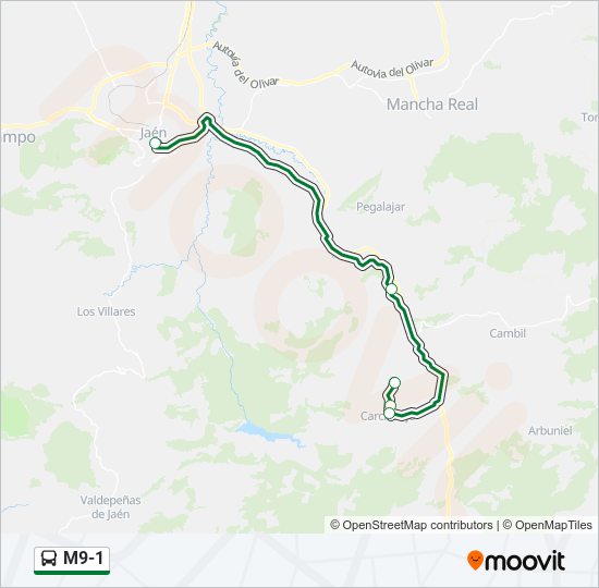 M9-1 bus Line Map