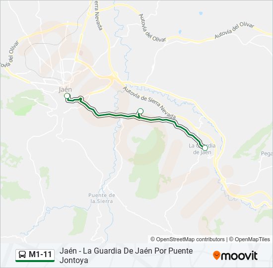 M1-11 bus Mapa de línia