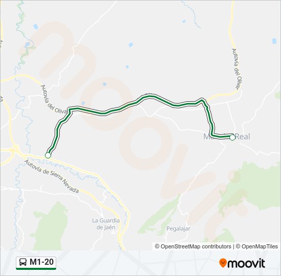 M1-20 bus Line Map