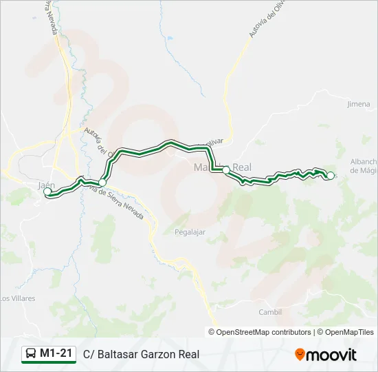 M1-21 Bus Line Map