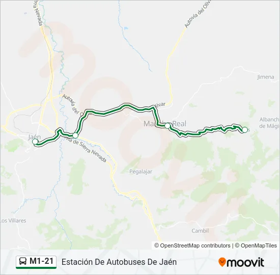 M1-21 Bus Line Map