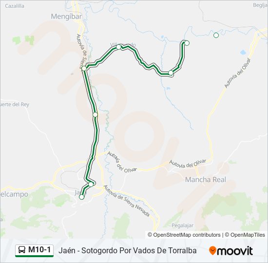 M10-1 bus Line Map