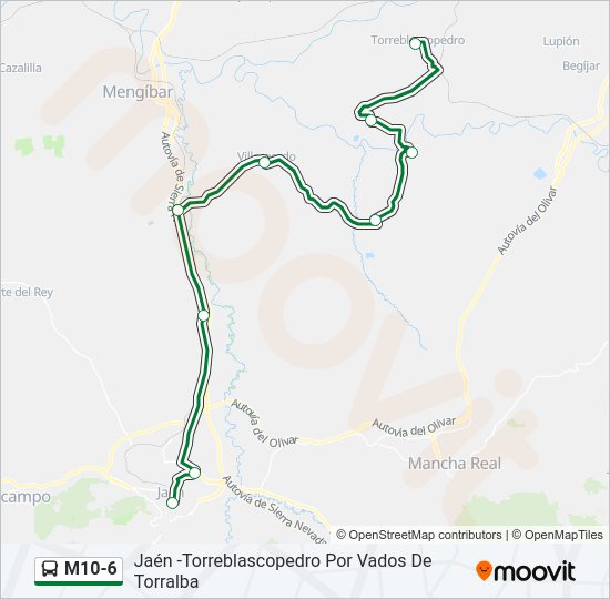 M10-6 bus Line Map