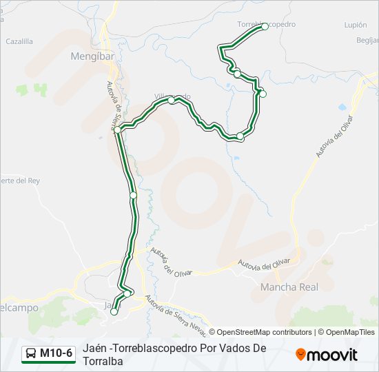 Mapa de M10-6 de autobús