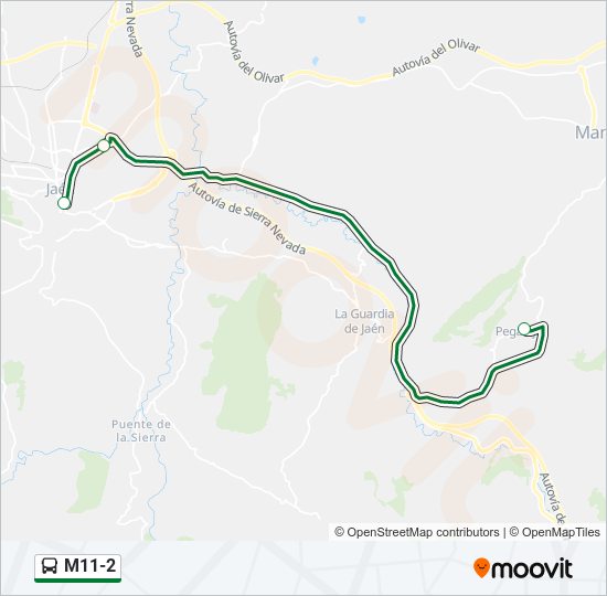 Mapa de M11-2 de autobús