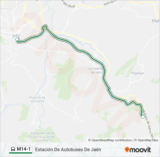 M14-1 Bus Line Map