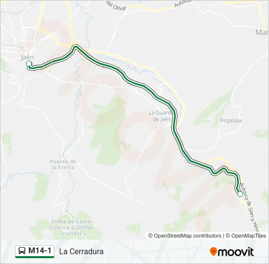 M14-1 Bus Line Map