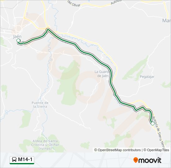 M14-1 bus Line Map