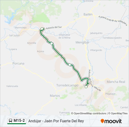 M15-2 bus Line Map