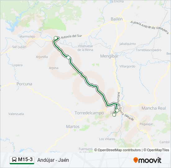 M15-3 bus Mapa de línia