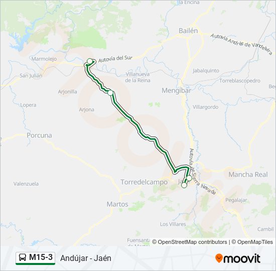 M15-3 bus Line Map