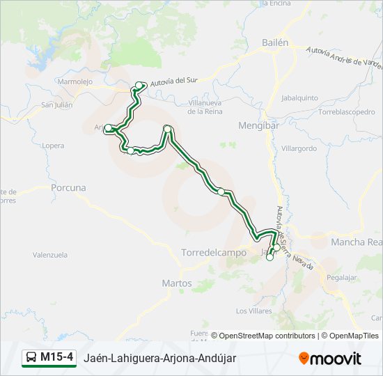 Mapa de M15-4 de autobús