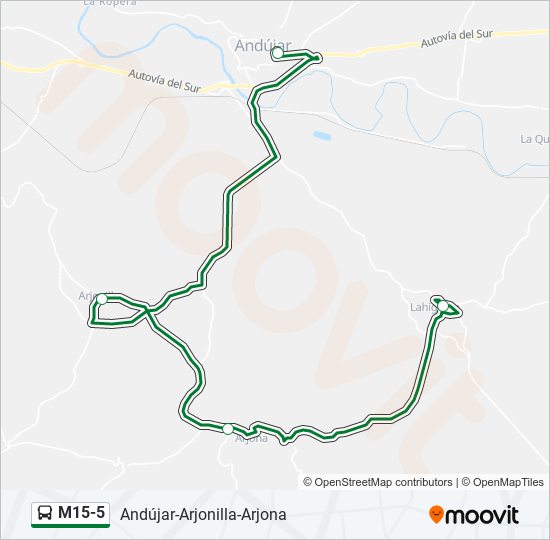 Mapa de M15-5 de autobús