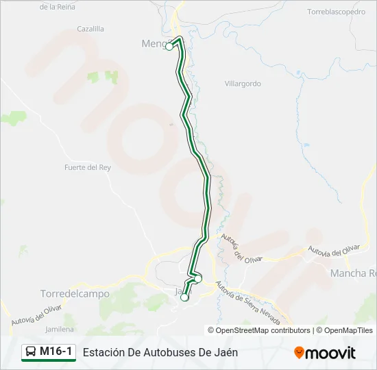 M16-1 Bus Line Map