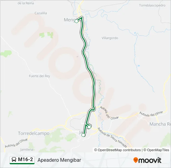 M16-2 Bus Line Map