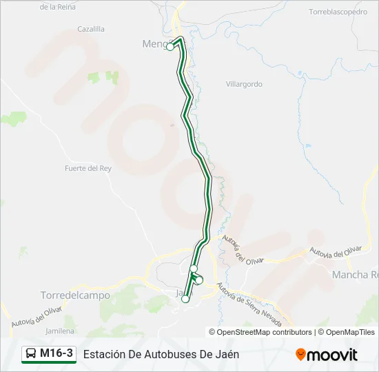M16-3 Bus Line Map