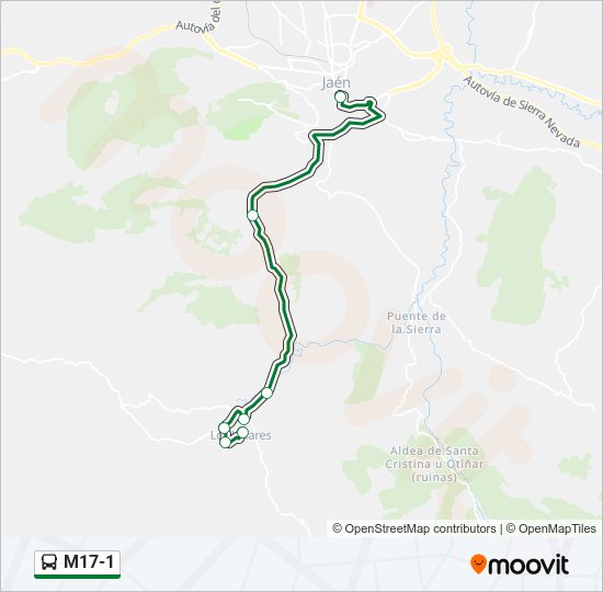 M17-1 bus Mapa de línia