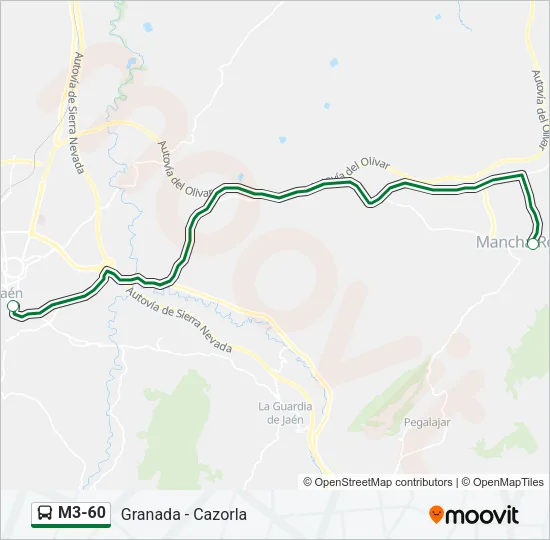 M3-60 Bus Line Map