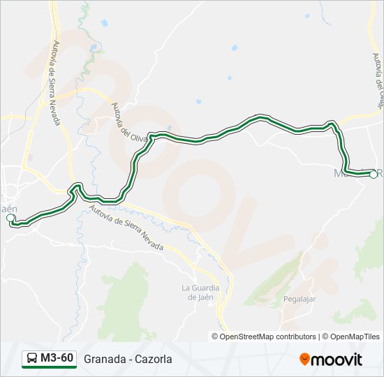 M3-60 bus Line Map